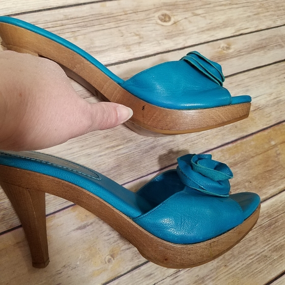 YSL Tom Ford era Nadja blue rosette heels 38 - Picture 12 of 14
